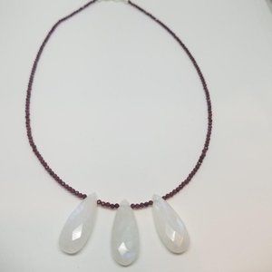 Moonstone And Ruby Necklace